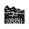 tsunami earthquake glyph icon vector illustration