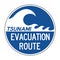 Tsunami evacuation route road sign