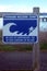 Tsunami hazard zone sign