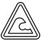 Tsunami hazard zone sign icon, warning sign vector