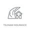 Tsunami insurance linear icon. Modern outline Tsunami insurance