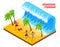 Tsunami Isometric Illustration