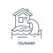 Tsunami vector line icon, linear concept, outline sign, symbol