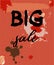 TText Big Sale, discount vertical banners.Grunge elements, ink drops, abstract background. Vector illustration