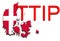 TTIP - Transatlantic Trade and Investment Partnership on Denmark map