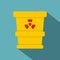 Ttrashcan containing radioactive waste icon