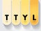 TTYL - Talk To You Later acronym, text concept for presentations and reports