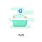 Tub vector Fill Outline with background icon style illustration. EPS 10 file