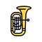 tuba jazz music instrument color icon vector illustration