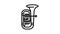 tuba jazz music instrument line icon animation