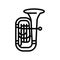 tuba jazz music instrument line icon vector illustration