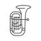 tuba jazz music instrument line icon vector illustration