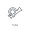 Tuba linear icon. Modern outline Tuba logo concept on white back