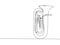 Tuba one line art. Continuous line drawing of bass, equipment, classic, melody, euphonium, baritone, retro, vintage