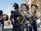 Tuba players and cymbals