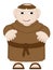 Tubby Monk in Brown Robes wearing sandles