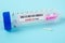 Tube containing nasopharyngeal swab for coronavirus or COVID-19 test