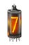 Tube indicator lamp with number 7 lit up.