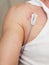 Tube for intravenous fluids injections to implantable port for c