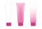 Tube Pink Cream Foam Bottle on white background isolated, cosmetics, cream tube treatment tube white