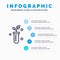 Tube, Plant, Lab, Science Line icon with 5 steps presentation infographics Background