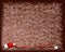 A Tube of Red Color on Brown Background