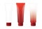 Tube Red Cream Foam Bottle on white background isolated, cosmetics, cream tube treatment tube white