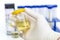 Tube of urine test tube in hand, Health-care And Medicine. Medical urine test, close-up,
