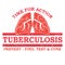Tuberculosis red grunge label, also for print