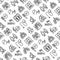 Tuberculosis seamless pattern with thin line icons: infection in lungs, x-ray image, dry cough, pain in chest and shoulders,