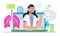 Tuberculosis specialist online consultation concept vector. Pulmonary fibrosis, tuberculosis