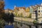 Tubingen view of colorful houses in Neckar riverside.Famous old town in Germany, tourism and travel concept