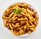 Tubular rigatoni Italian noodles with beef