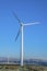 Tubular steel wind turbine tower in a desert at California