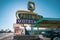 Tucamcari, New Mexico - May 6, 2021: The old Palomino Motel with the classic neon sign, along Route 66