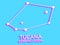 Tucana constellation 3d symbol. Constellation icon in isometric style on blue background. Cluster of stars and galaxies. Vector