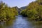 Tuckasegee River view in Dillsboro, North Carolina, USA