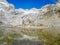 Tucket lake on the way to Glacier Blanc refuge located in the Ecrins Massif in French Alps