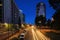 Tucson city center at night with traffic