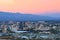 The Tucson city center at twilight