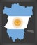 Tucuman map of Argentina with Argentinian national flag illustration