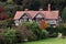 Tudor architecture at Powis Castle garden in Welshpool, England