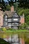 Tudor building  at canal in Worsley, England