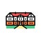 tudor house color icon vector illustration