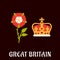 Tudor rose and crown of Great Britain