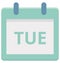 Tue, tuesday Special Event day Vector icon that can be easily modified or edit.