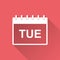 Tuesday calendar page pictogram icon.