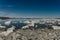 Tufa columns reflected in the mirrored water surface at Mono Lake, California