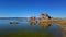 Tufa towers columns of limestone at Mono Lake in California - travel photography