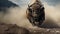 Tuff: A Powerful Bison Running Through The Dirt